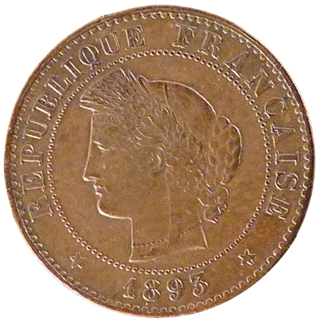 Coin, France, Cérès, Centime, 1893, Paris, AU(50-53), Bronze, Gadoury:88