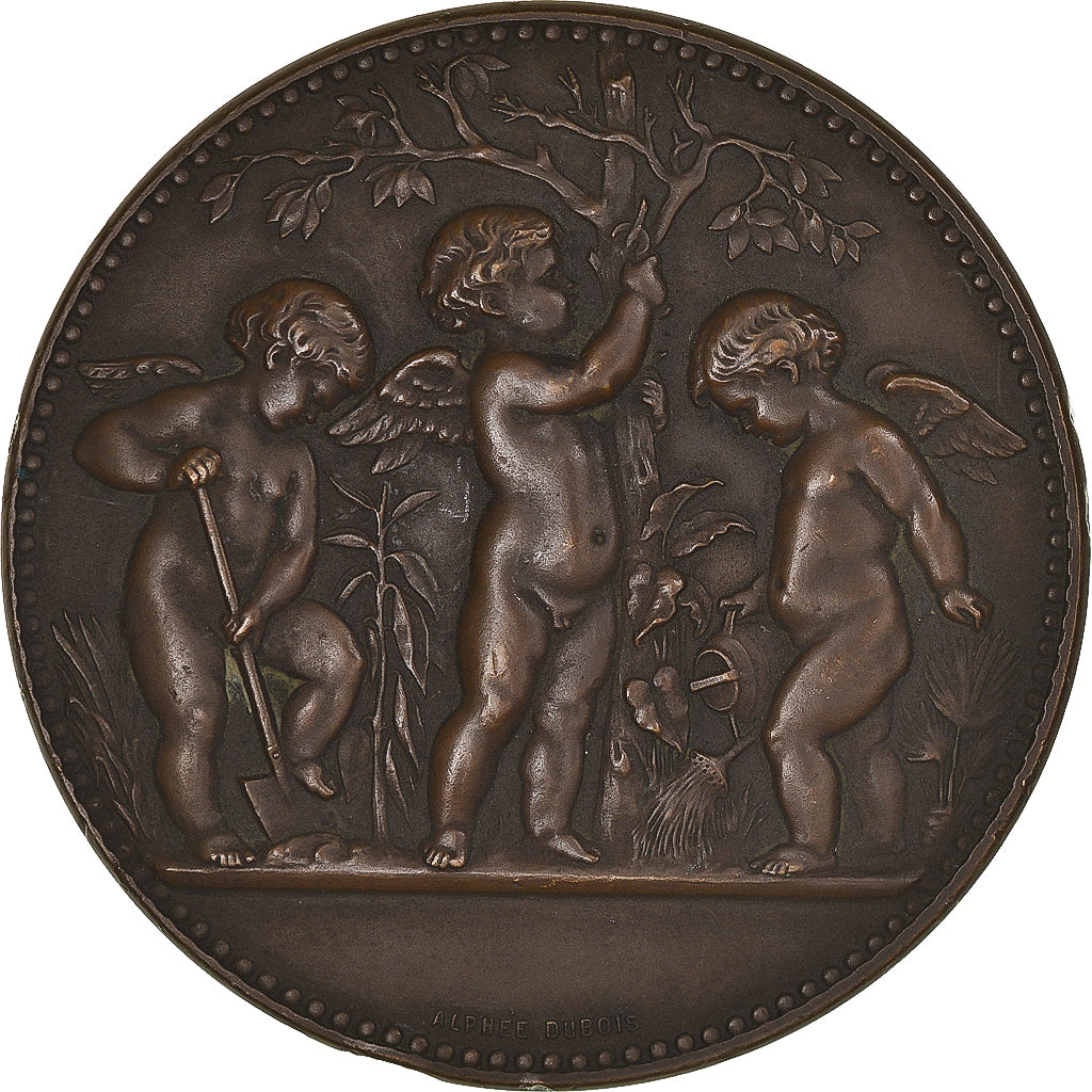 Frankrijk, Medaille, Putti, Horticulture, Alphée Dubois, PR, Bronzen