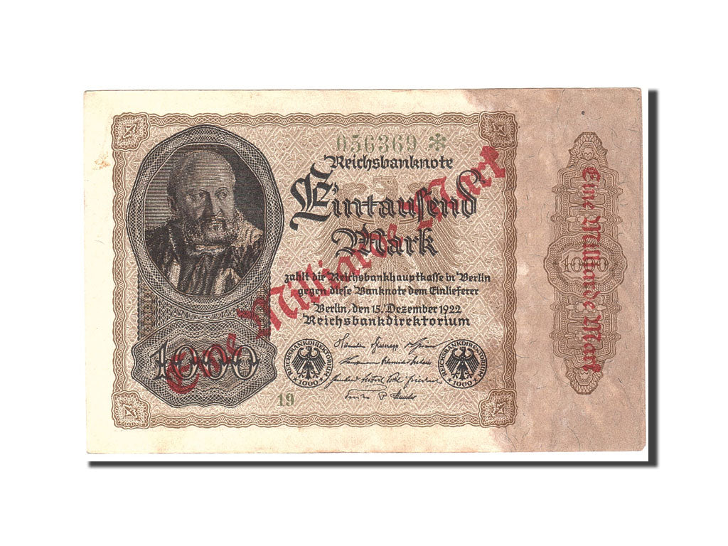 Germania, 1 Milliarde Mark on 1000 Mark, 1922, KM:113a, 1922-12-15, BB+