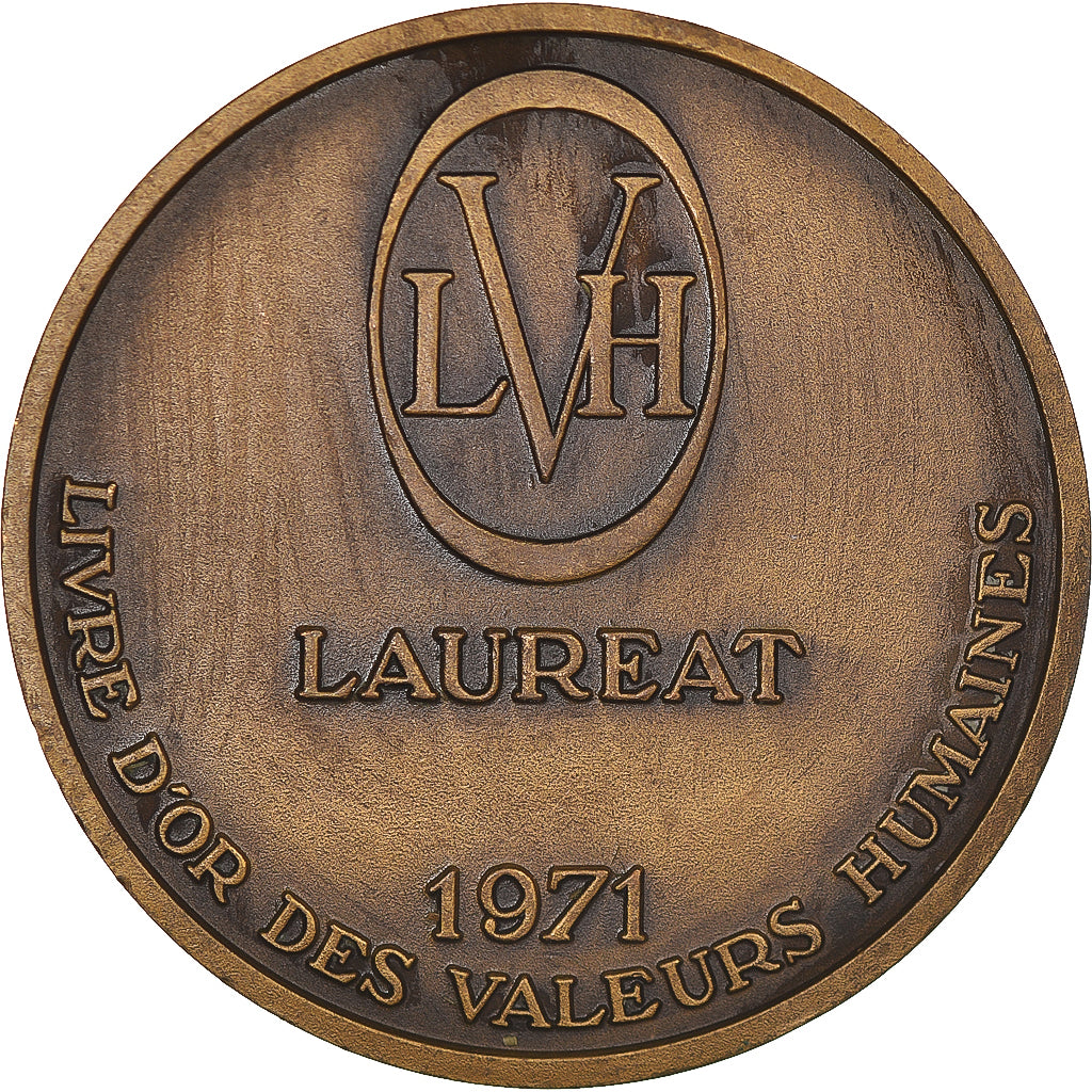 Francja, medal, Mnémosyne, Livre d'Or des Valeurs Humaines, 1971, Vernon
