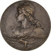 Frankrijk, Medaille, Marianne, République Française, Bottée, ZF+, Bronzen