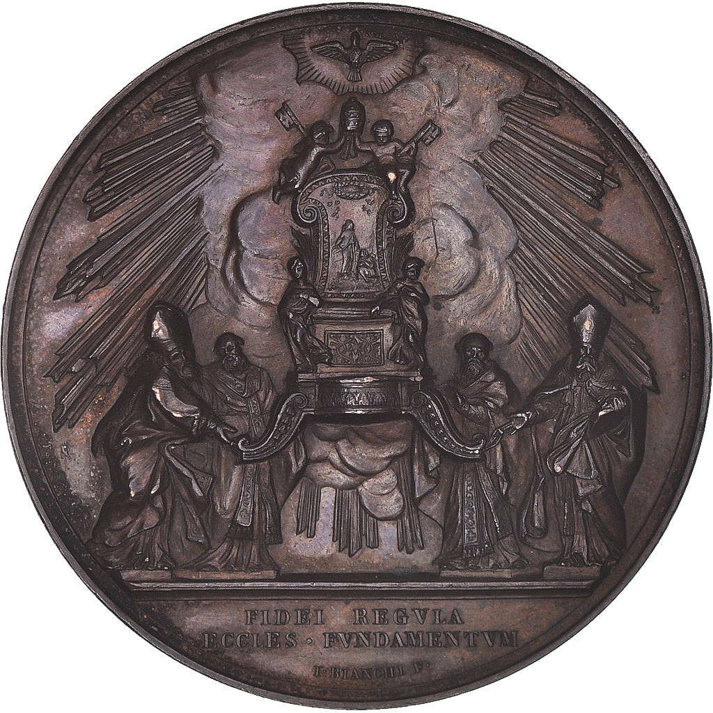 Vatican, Medal, Pie IX, Fidei Regula Eccles. Fundamentum, Bianchi, AU(55-58)