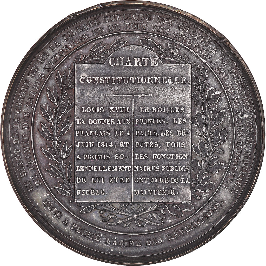 Francia, medalla, Louis XVIII, Charte Constitutionnelle, Paris, History, 1820