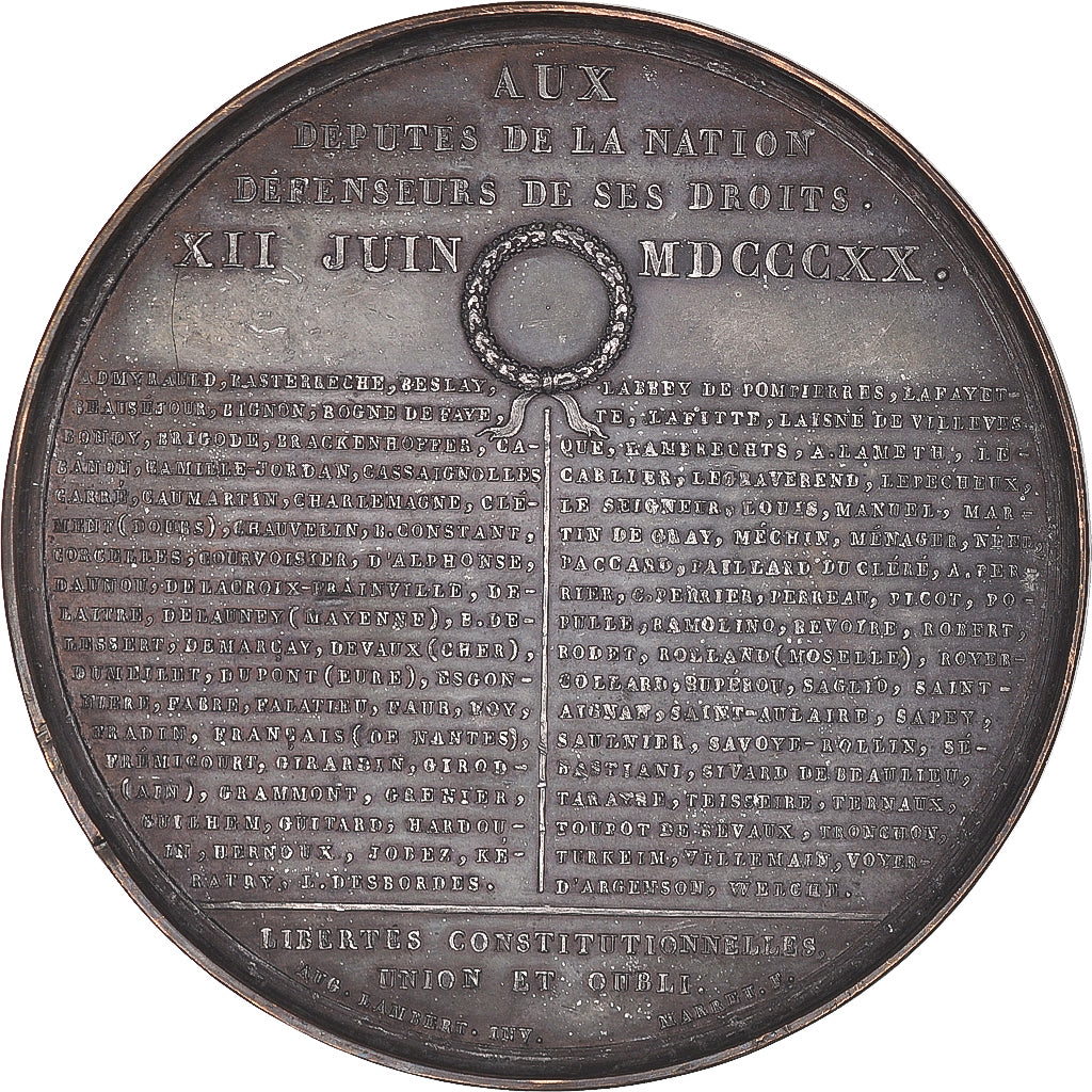 Francia, medalla, Louis XVIII, Charte Constitutionnelle, Paris, History, 1820