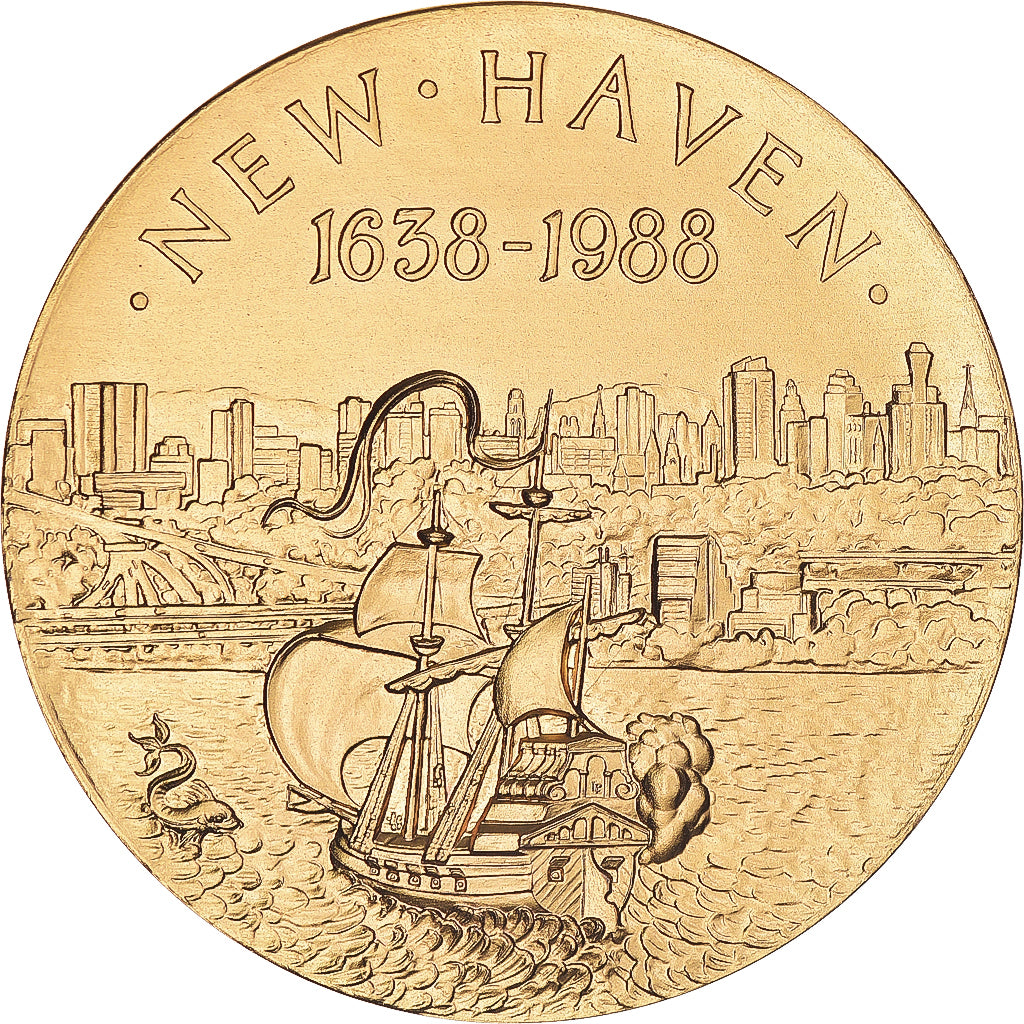 Reino Unido, medalha, John Davenport, Founder of New Haven, História, 1988