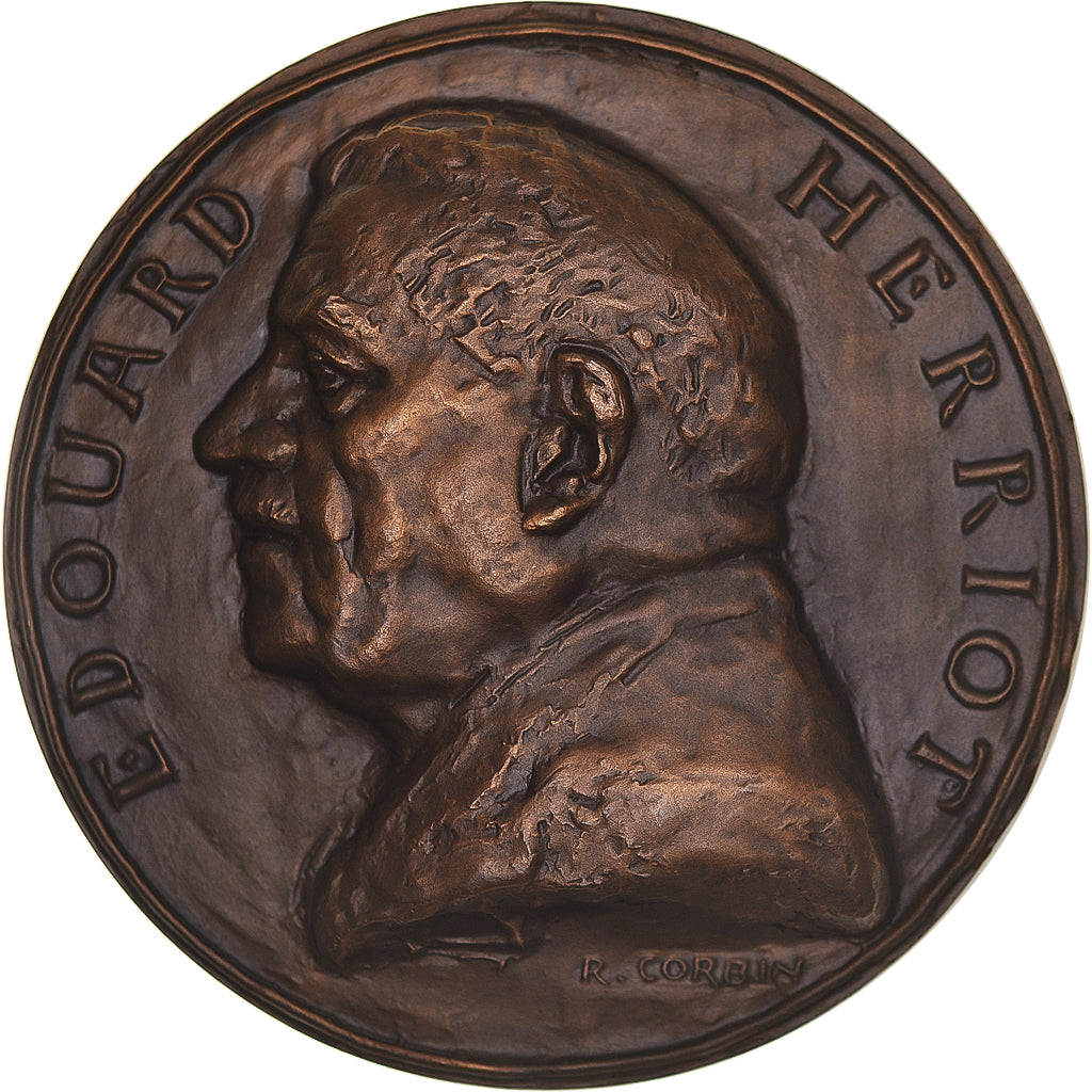 Francia, medalla, Edouard Herriot, Politics, 1952, Corbin, FDC, Bronce