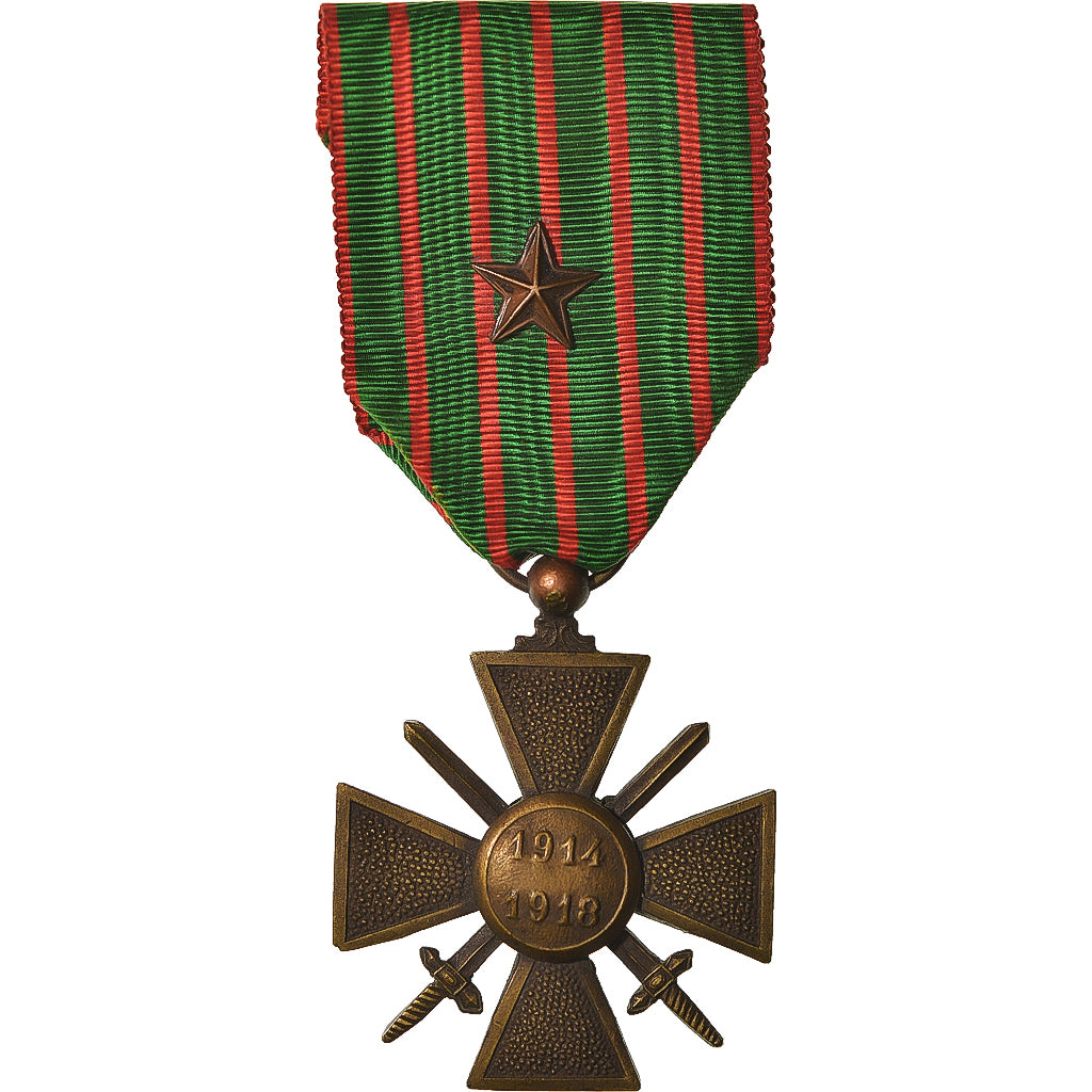 France, Croix de Guerre, Une Etoile, WAR, Medal, 1914-1918, Uncirculated