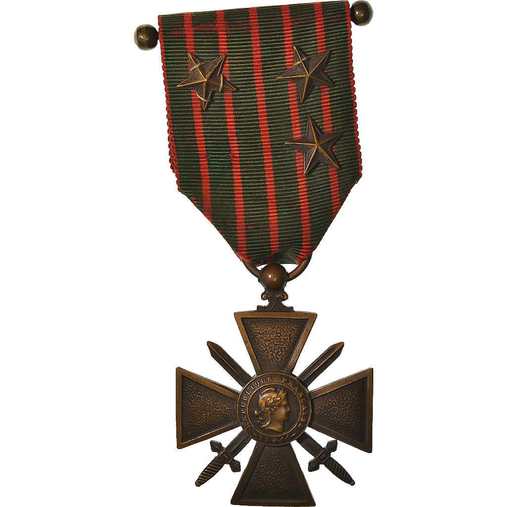 França, Croix de Guerre, WAR, medalha, 1914-1917, 3 Citations, Qualidade