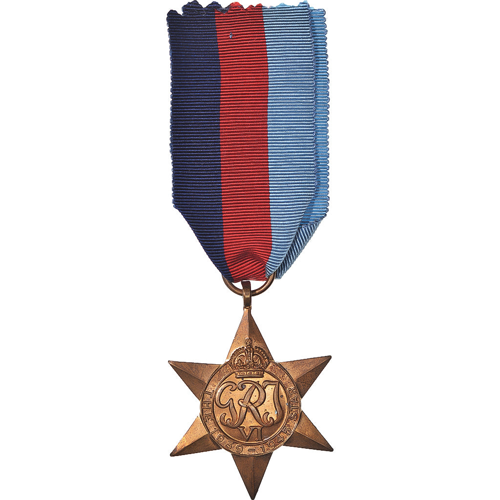Regno Unito, War, Georges VI, medaglia, 1939-1945, star, Eccellente qualità