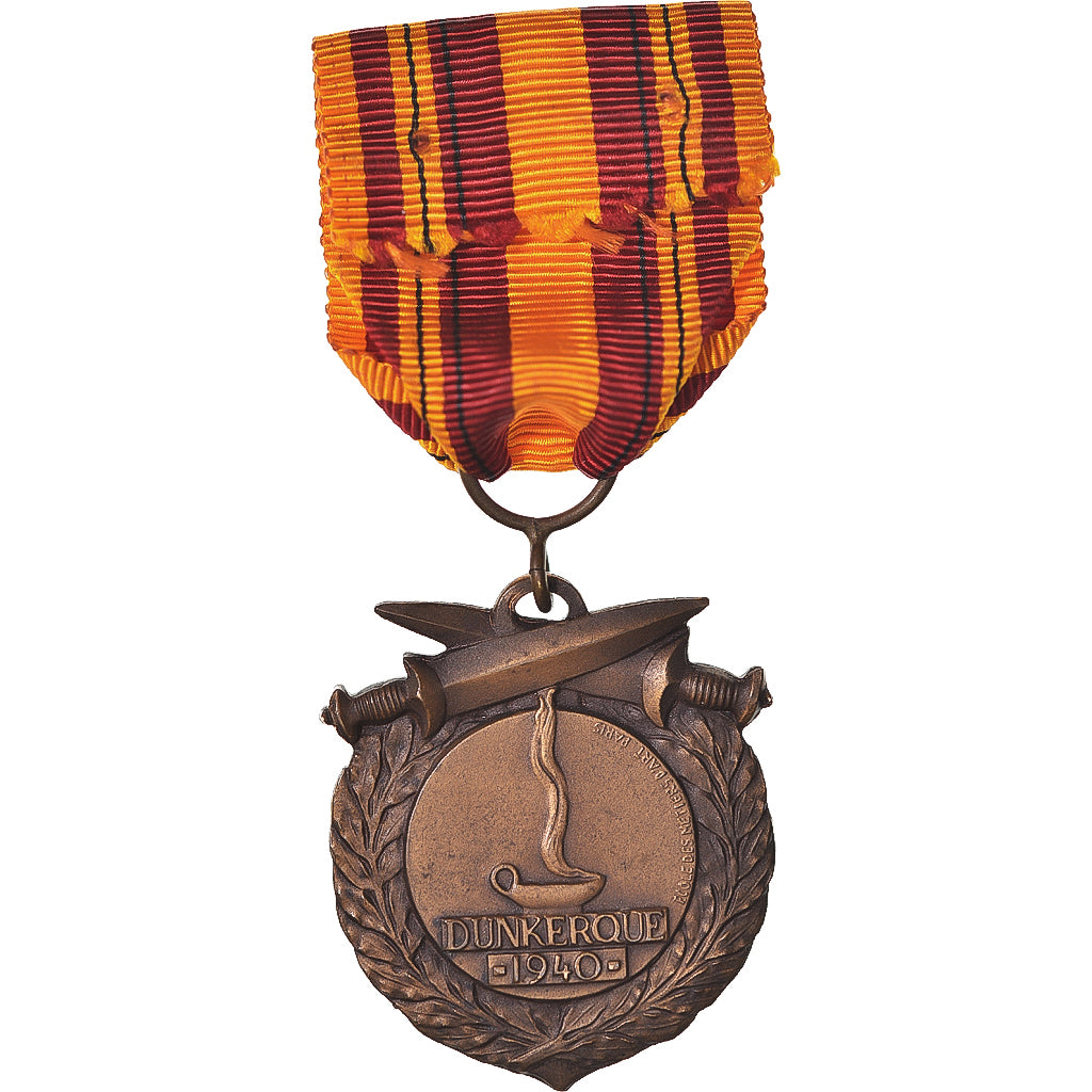 France, Médaille de Dunkerque, WAR, Medal, 1940, Excellent Quality, Ecole des