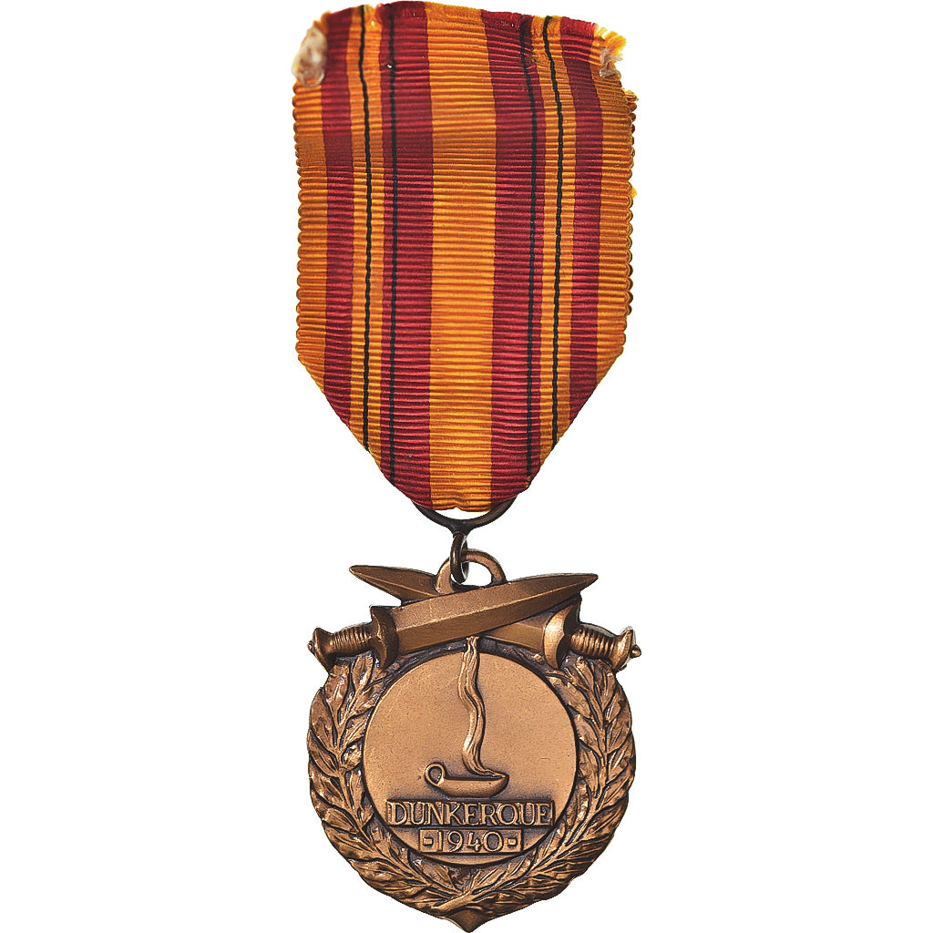 France, Médaille de Dunkerque, WAR, Medal, 1940, Excellent Quality, Bronze, 42