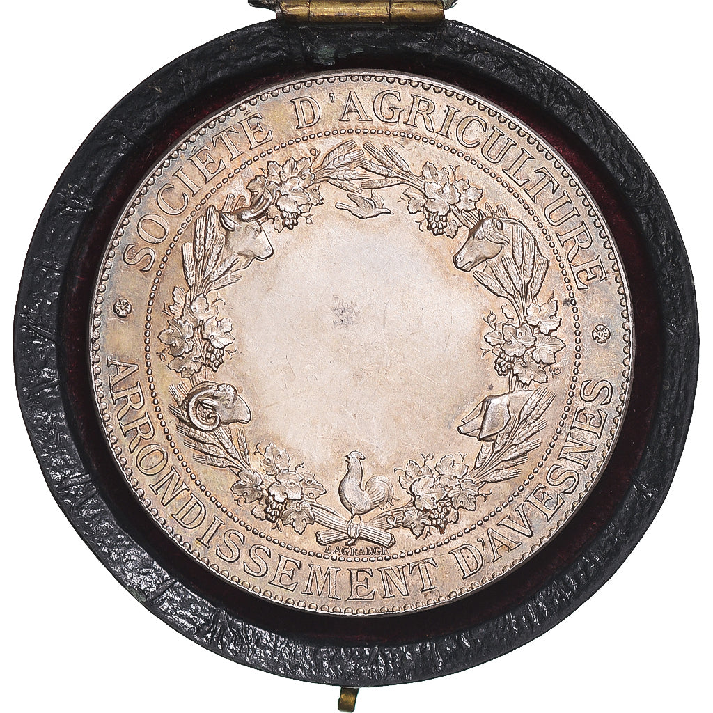 France, Medal, Société d'Agriculture d'Avesnes, Lagrange, MS(65-70), Silver