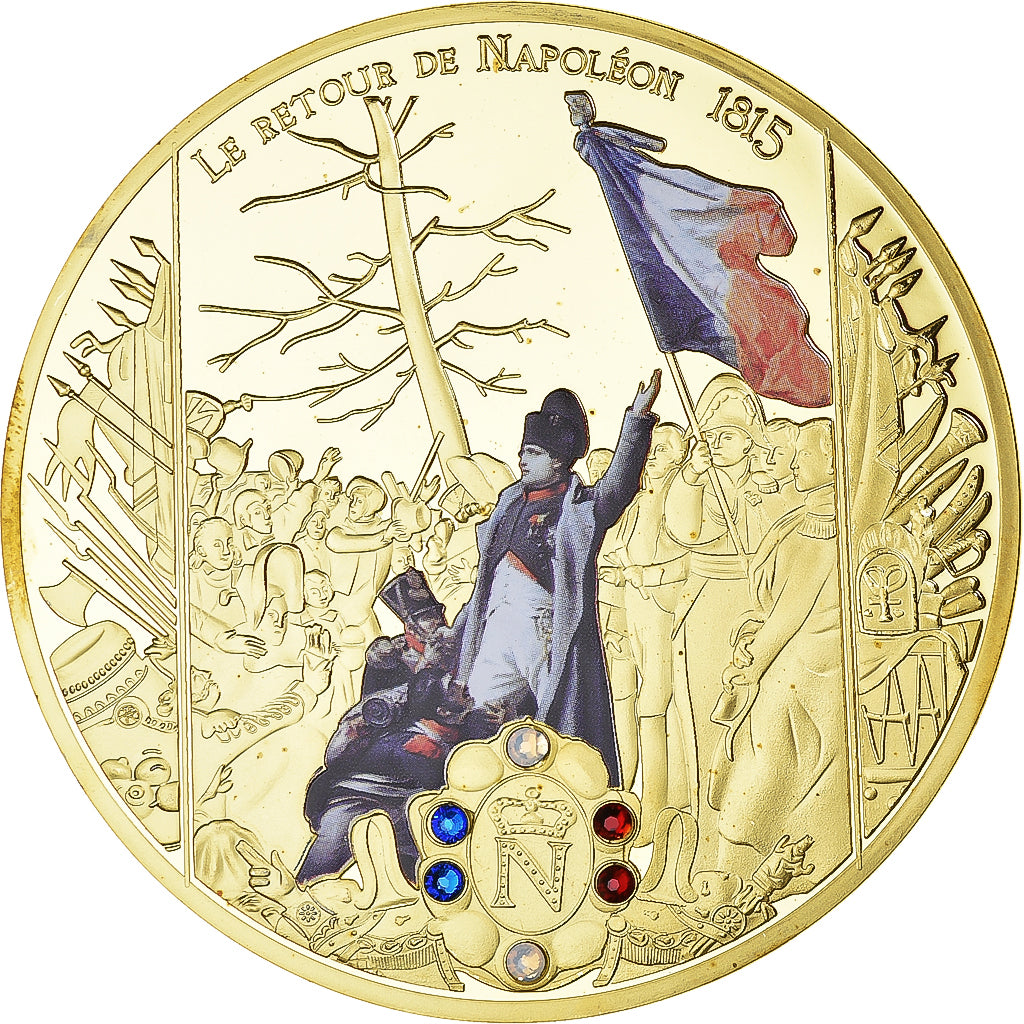 France, Médaille, Le Retour de Napoléon, 1815, History, FDC, Copper Gilt
