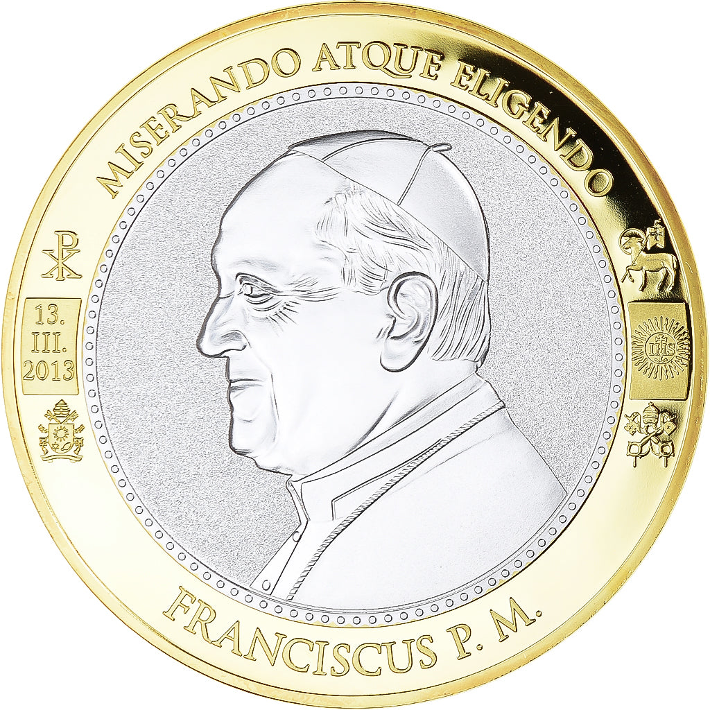 Vatican, Medal, Le Pape François, Religions & beliefs, 2013, MS(65-70), Copper