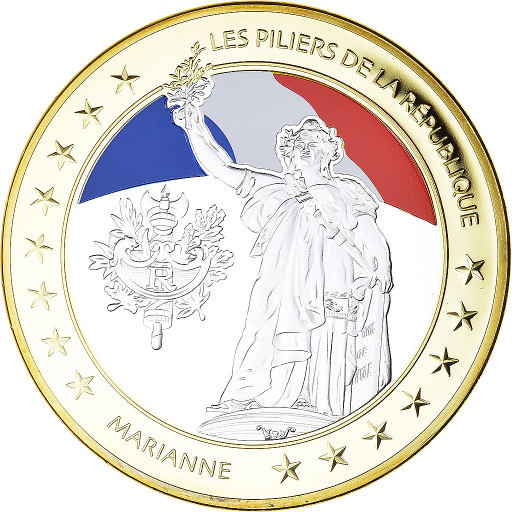 Francia, medalla, Les piliers de la République, Marianne, Politics, Society