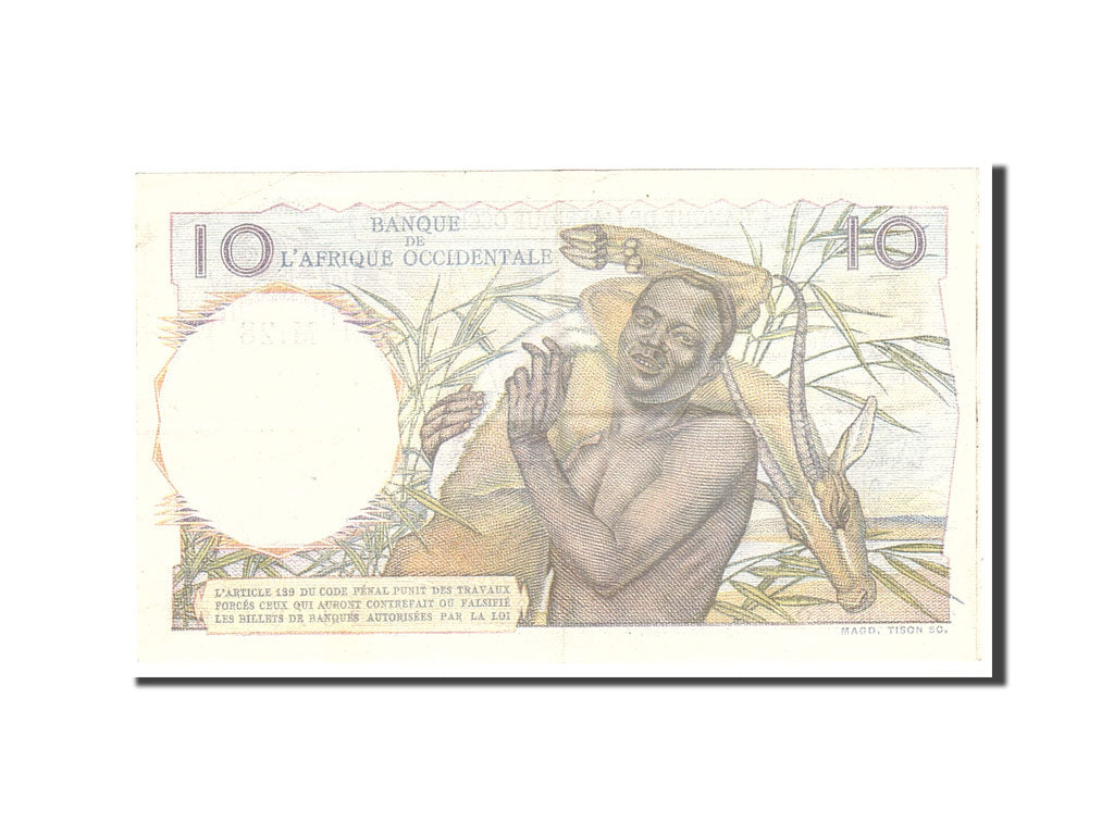 French West Africa, 10 Francs, 1948, KM:37, 1948-01-06, EF(40-45)