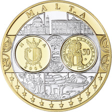 Malta, Medaille, Euro, Europa, Politics, FDC, FDC, Zilver