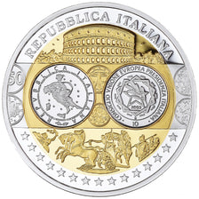 Italië, Medaille, Euro, Europa, Politics, FDC, FDC, Zilver