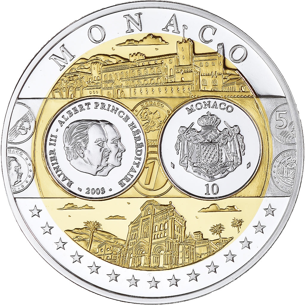 Monaco, Medal, L'Europe, Monaco, Politics, MS(65-70), Silver