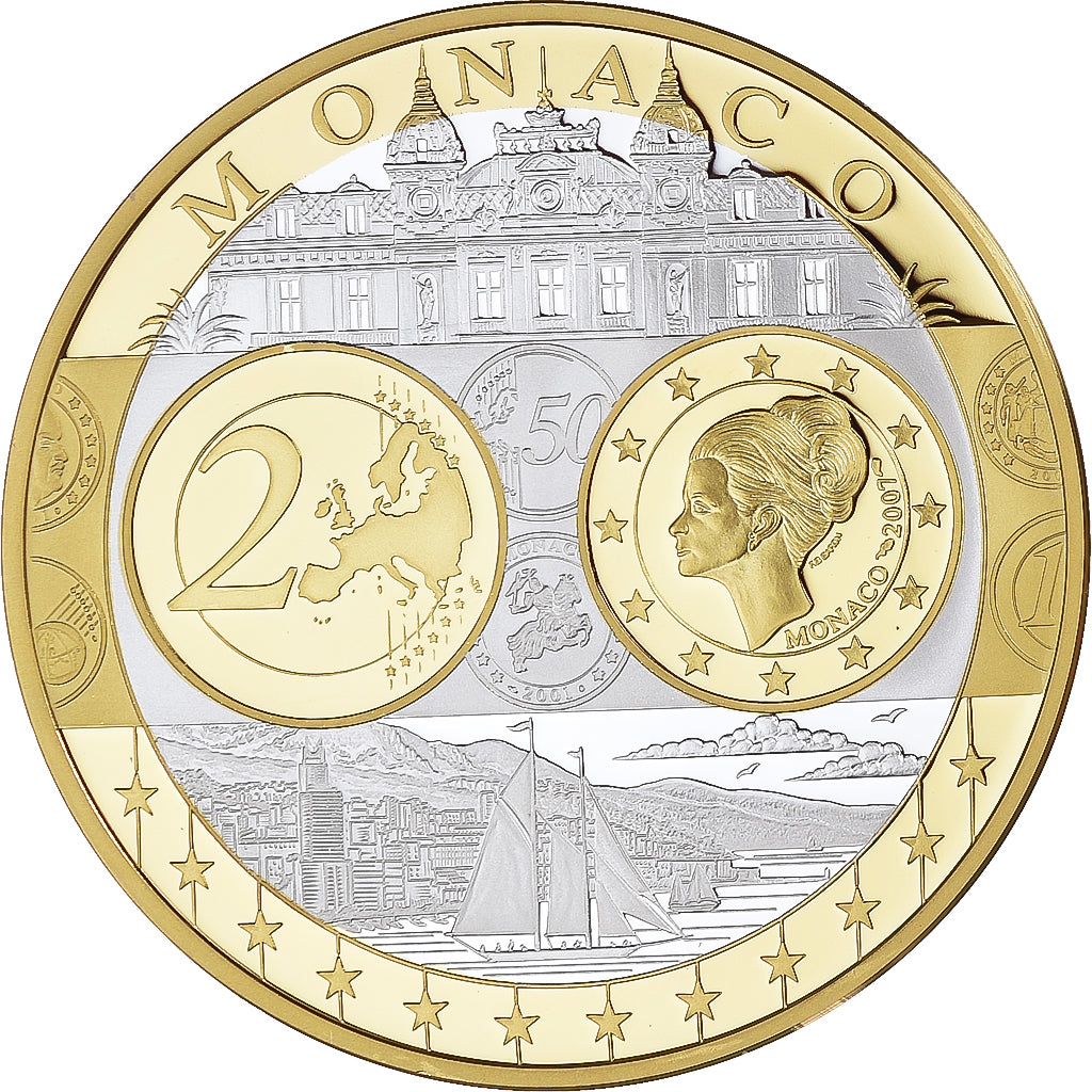 Monaco, Medal, L'Europe, Monaco, Politics, MS(65-70), Silver