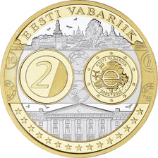 Estonie, Médaille, Euro, Europa, Politics, FDC, Argent