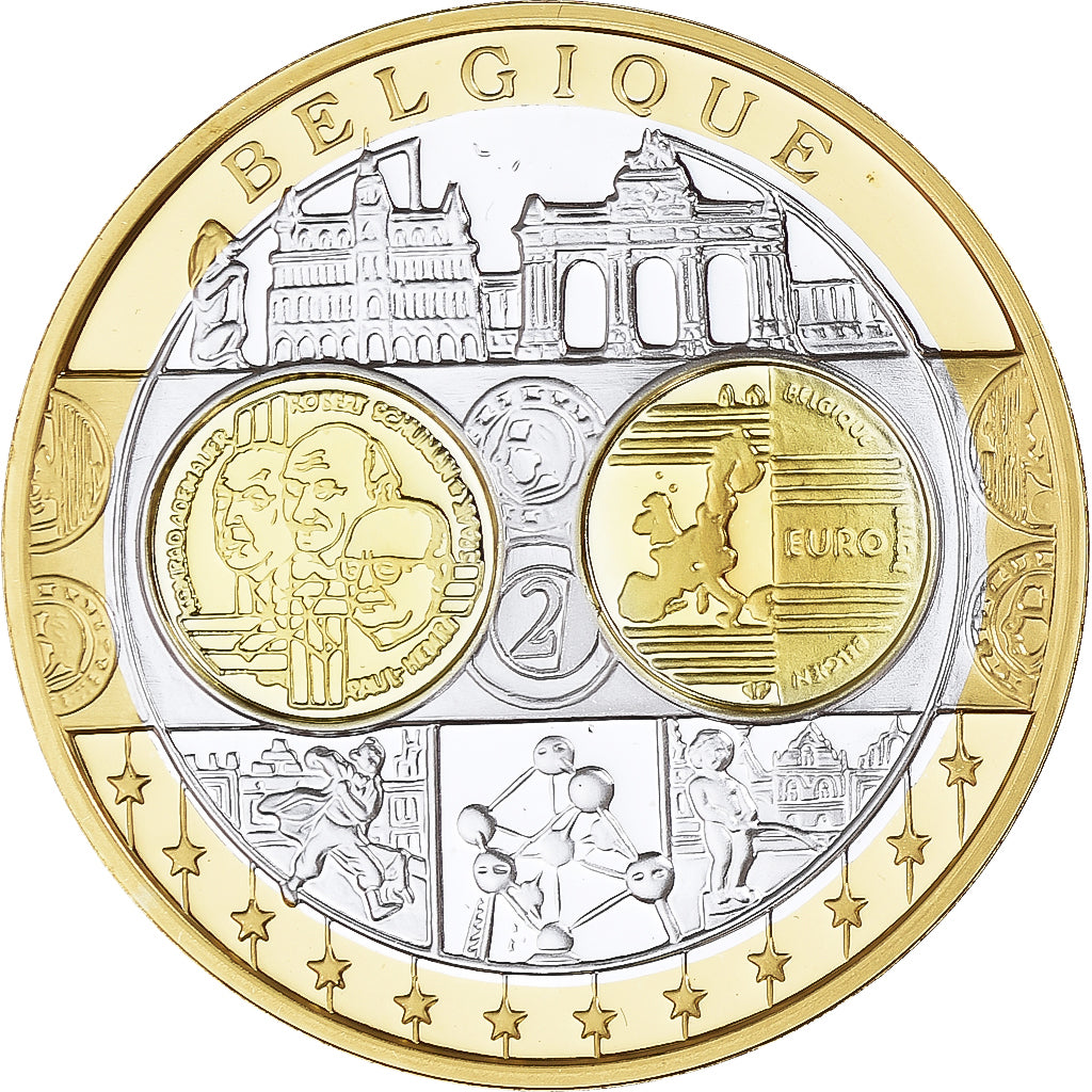 Belgique, Médaille, Euro, Europa, Politics, FDC, FDC, Argent