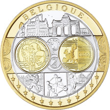 Bélgica, medalha, Euro, Europa, Politics, FDC, MS(65-70), Prata