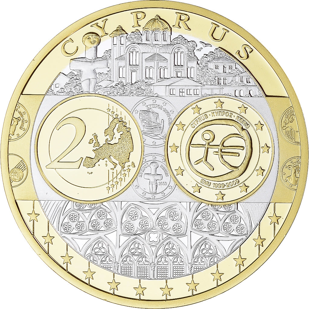 Chypre, Médaille, Euro, Europa, Politics, FDC, Argent