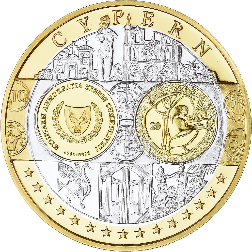 Cypr, medal, Euro, Europa, Politics, MS(65-70), Srebro