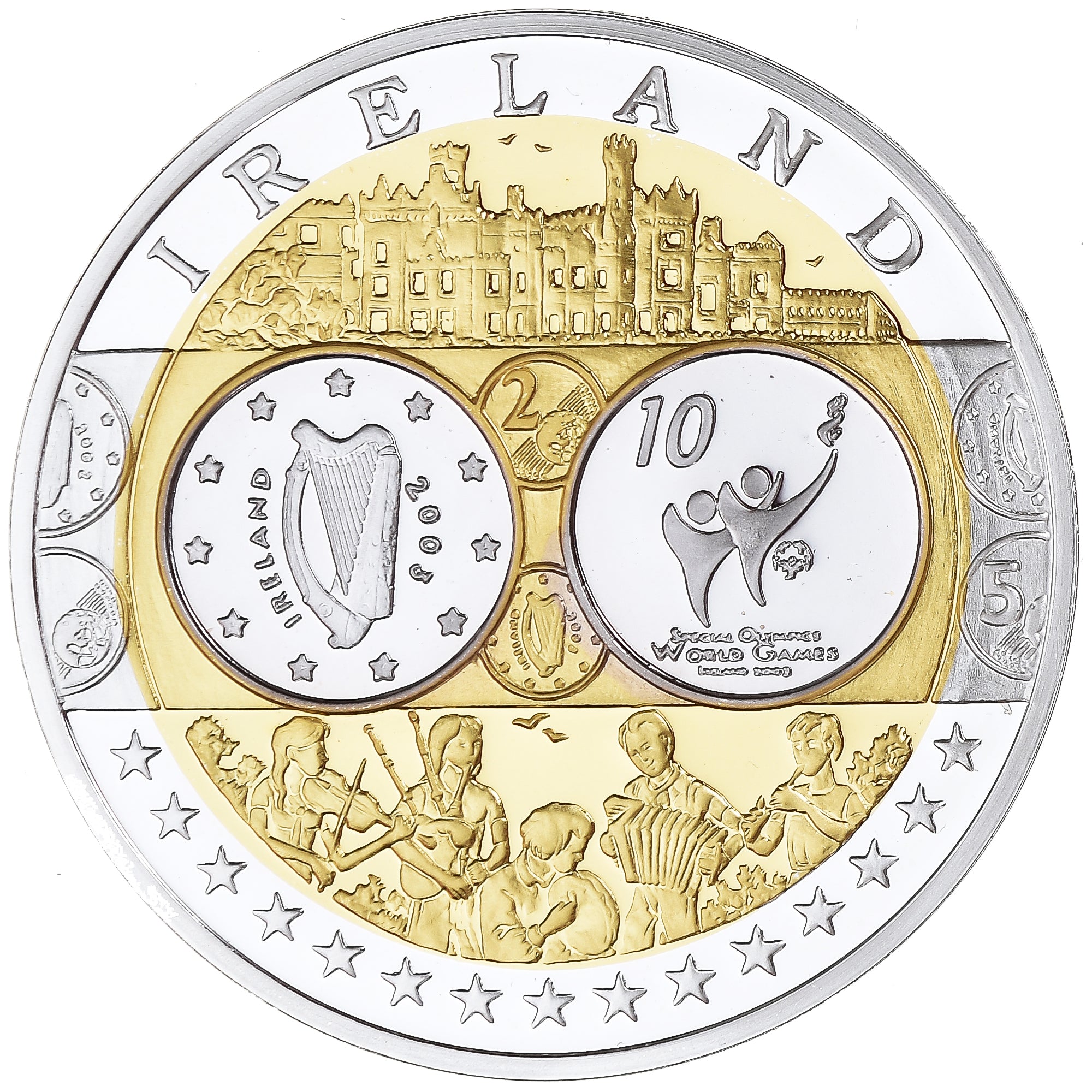 Irlande, Médaille, Euro, Europa, Politics, FDC, FDC, Argent