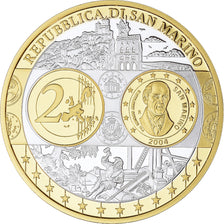 San Marino, medalha, Euro, Europa, Politics, MS(65-70), Prata