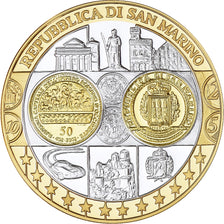 San Marino, medalha, Euro, Europa, Politics, MS(65-70), Prata