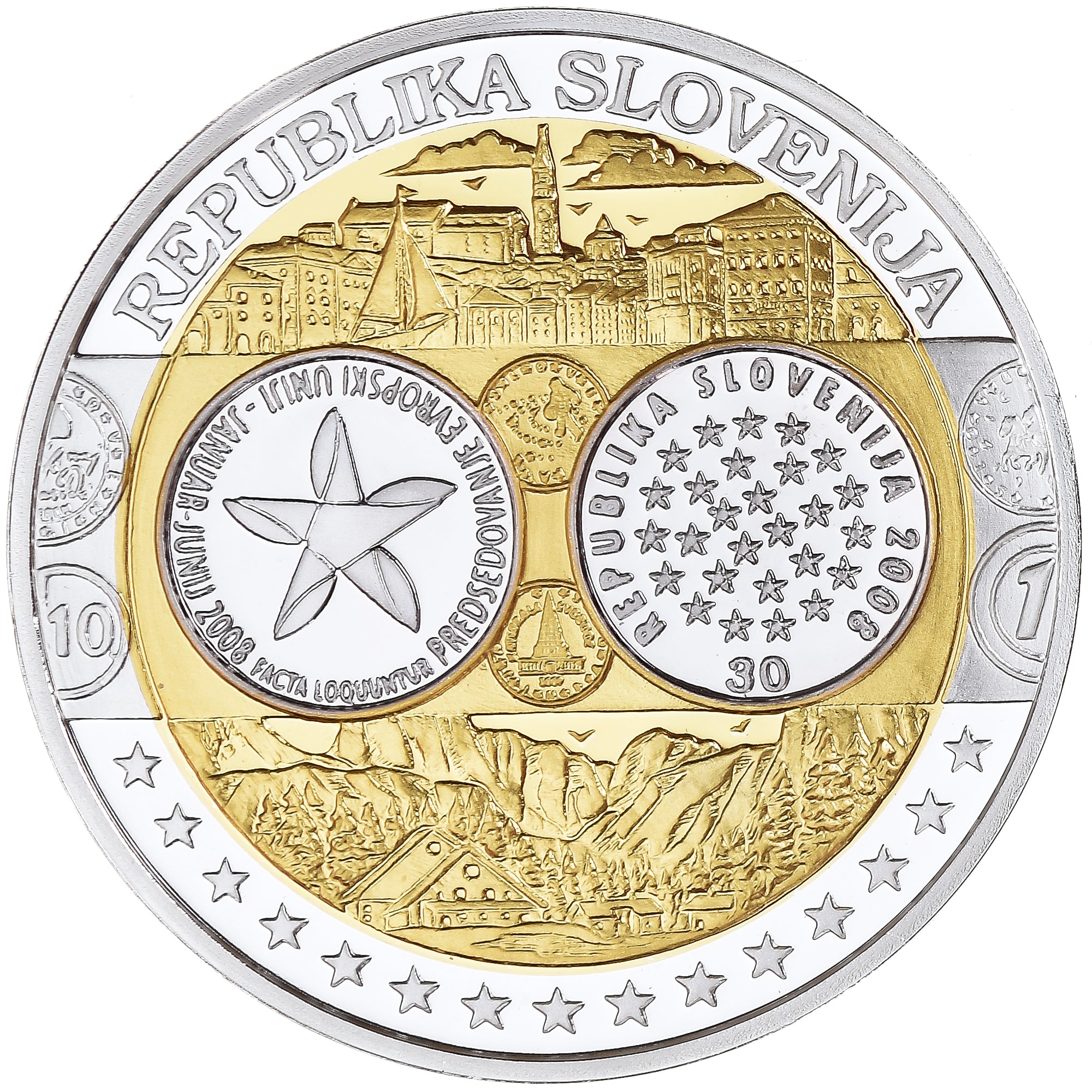 Slovenia, Medal, Euro, Europa, Politics, FDC, MS(65-70), Silver
