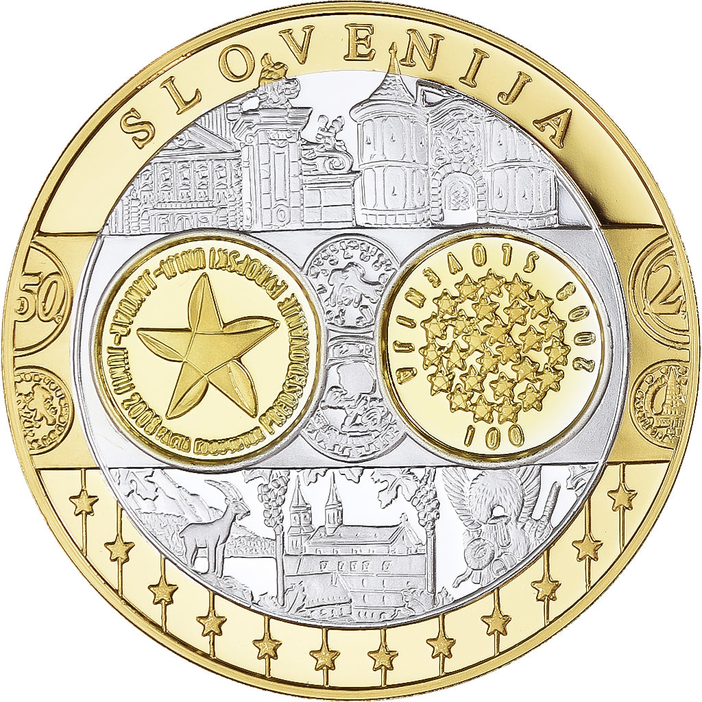 Slovenia, Medal, Euro, Europa, Politics, FDC, MS(65-70), Silver