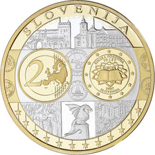 Slovenia, Medal, Euro, Europa, Politics, FDC, MS(65-70), Silver