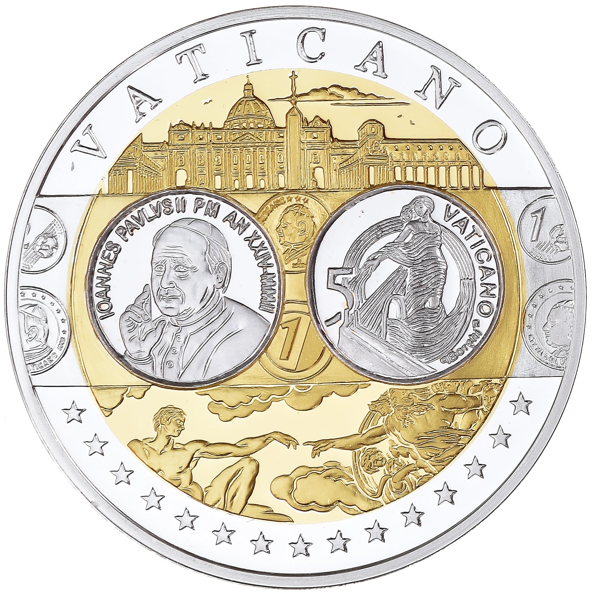 Vaticaan, Medaille, L'Europe, Vatican, Politics, FDC, Zilver