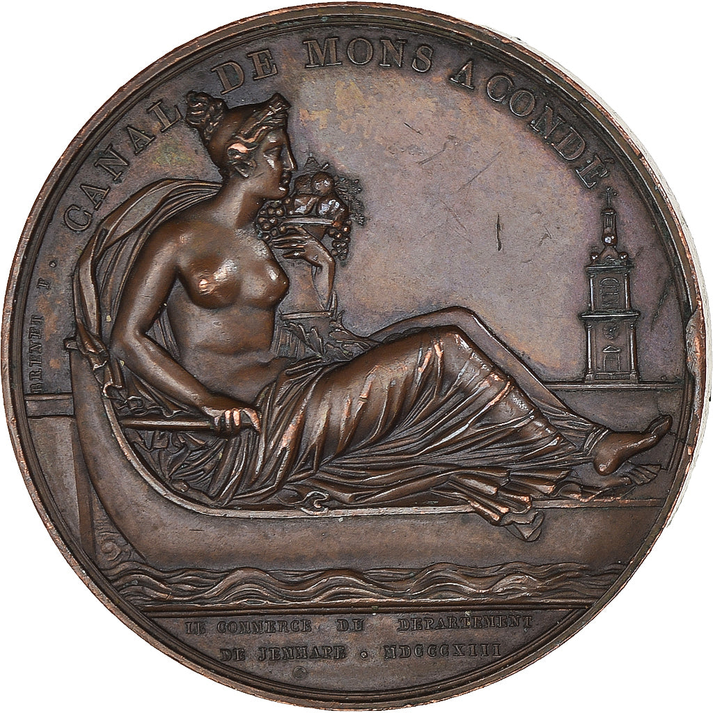 France, Médaille, Napoléon Ier, Canal de Mons à Condé, History, 1813
