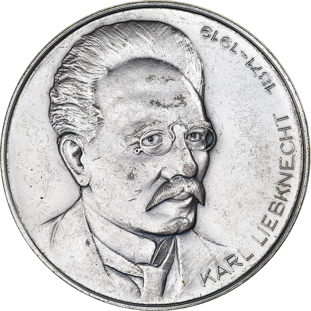 Alemania, medalla, Karl Liebknecht, Politics, 1919, MBC+, Silvered Metal