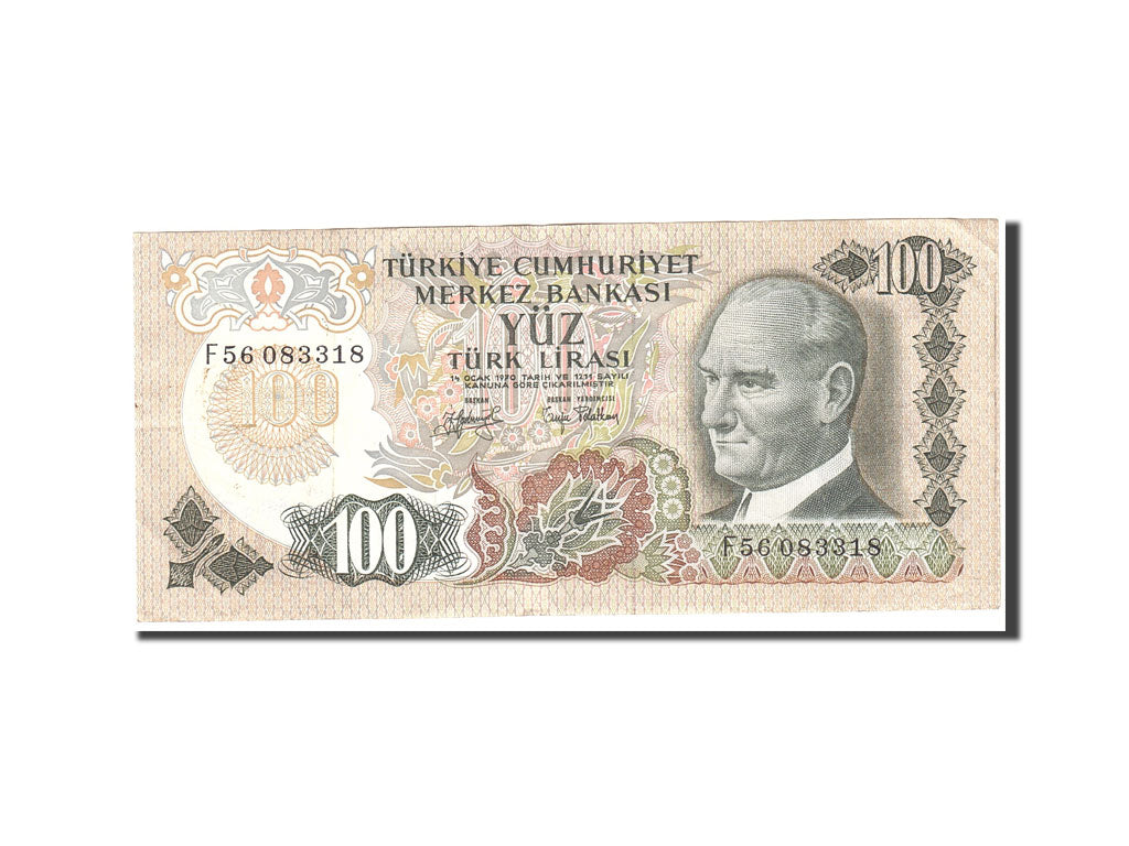 Banknote, Turkey, 100 Lira, 1970, Undated, KM:189a, EF(40-45)