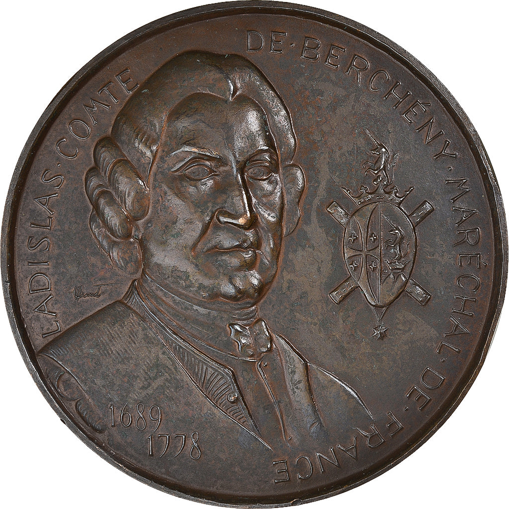 France, Medal, Ladislas, Comte de Berchény, Maréchal de France, History, 1977