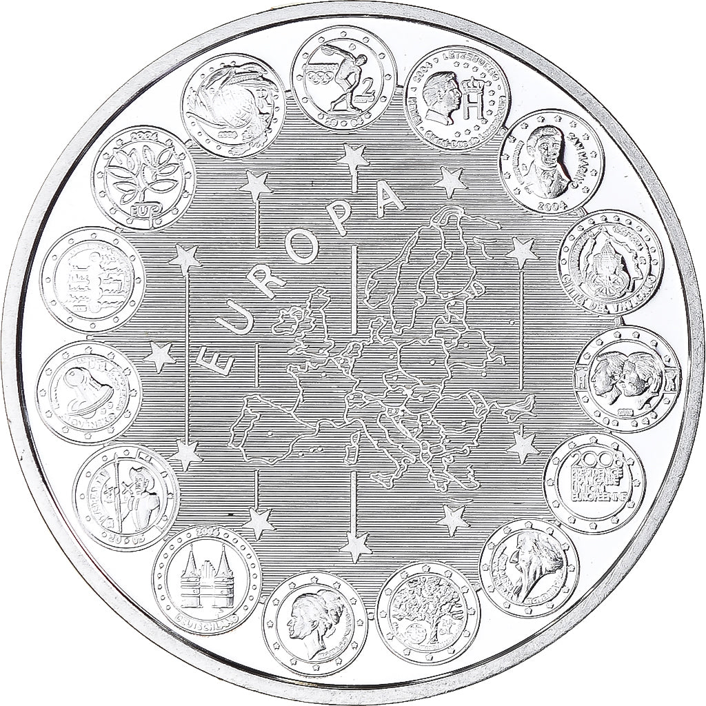 Vatikan, Medaille, L'Europe, Vatican, Politics, 2004, UNZ+, Copper Plated Silver