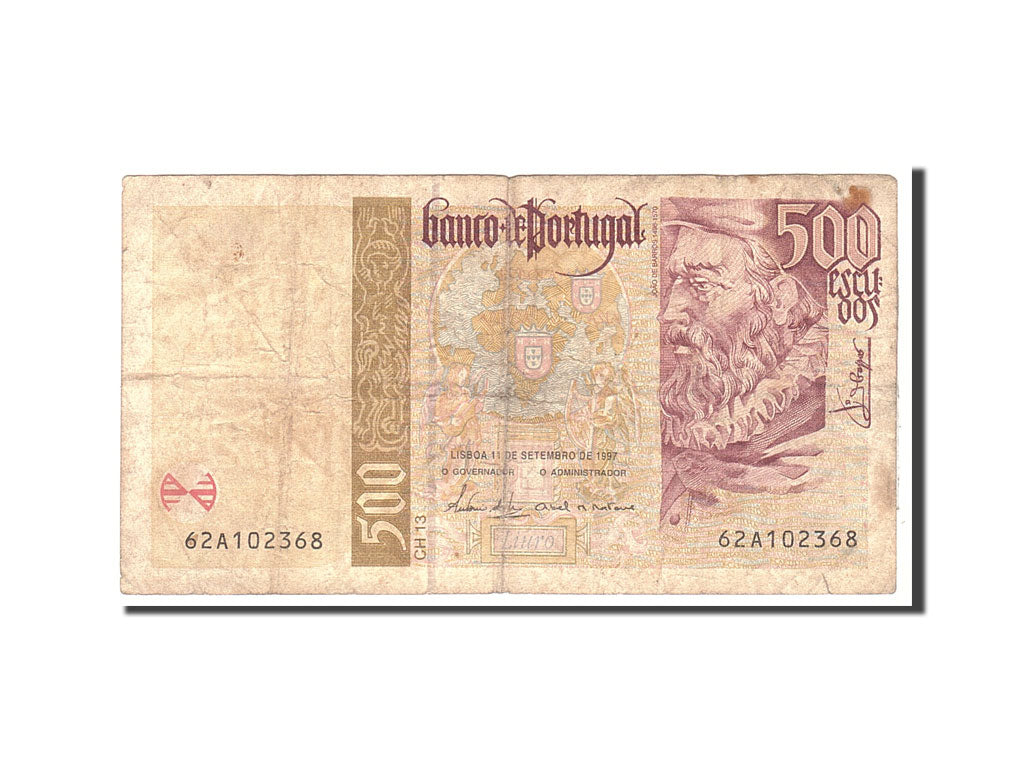Portogallo, 500 Escudos, 1997, KM:187b, 1997-09-11, MB