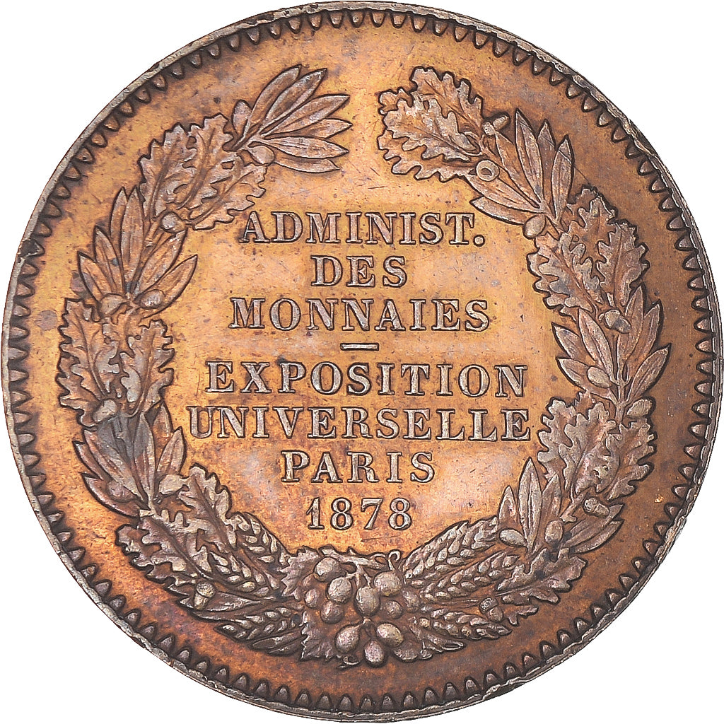 França, medalha, Exposition universelle de Paris, Artes e Cultura, 1878, Barre