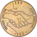 Francia, medaglia, Tunnel sous la Manche - First Junction, 1990, SPL-, Bronzo