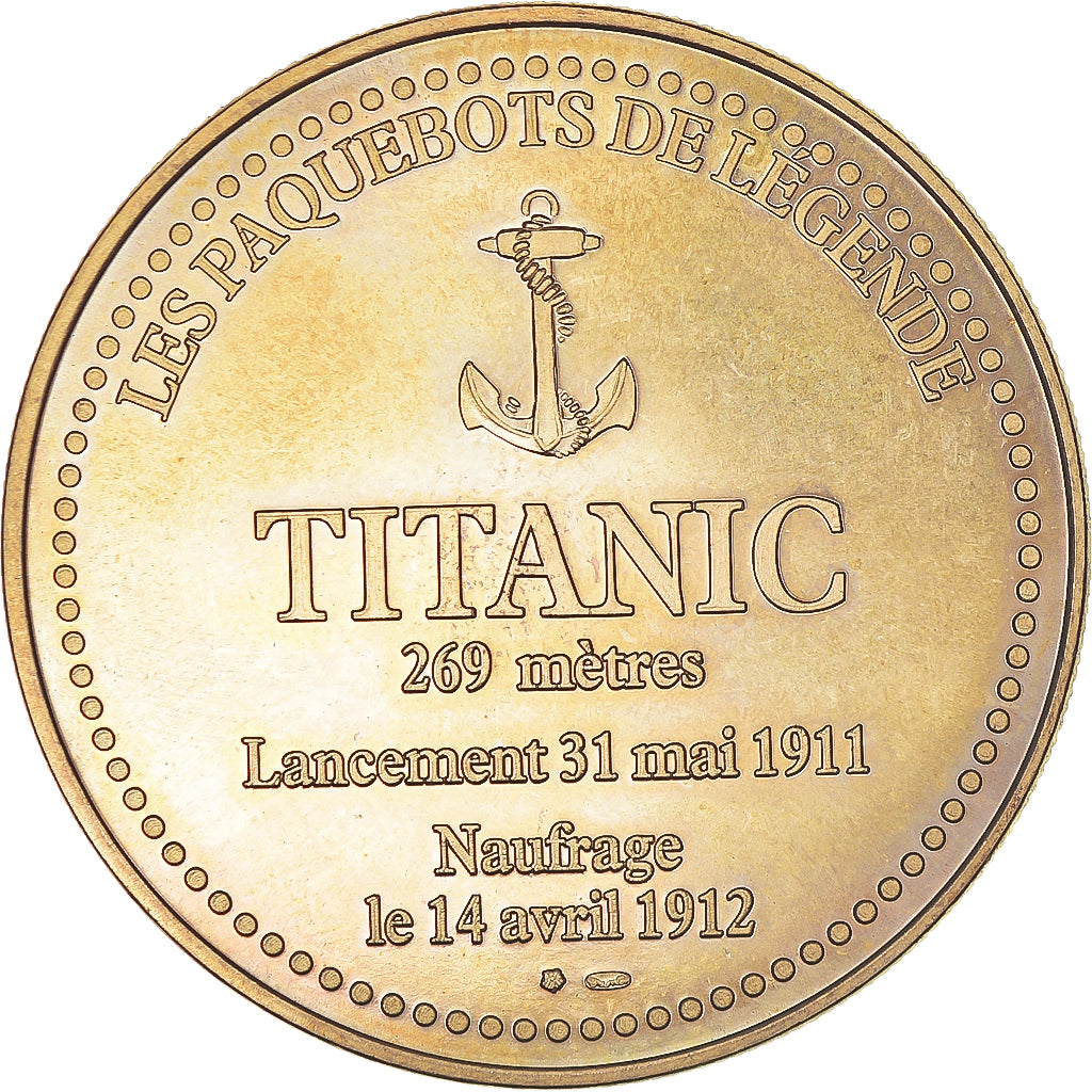 França, medalha, Les Paquebots de Légende, Le Titanic, Navegação, MS(63)