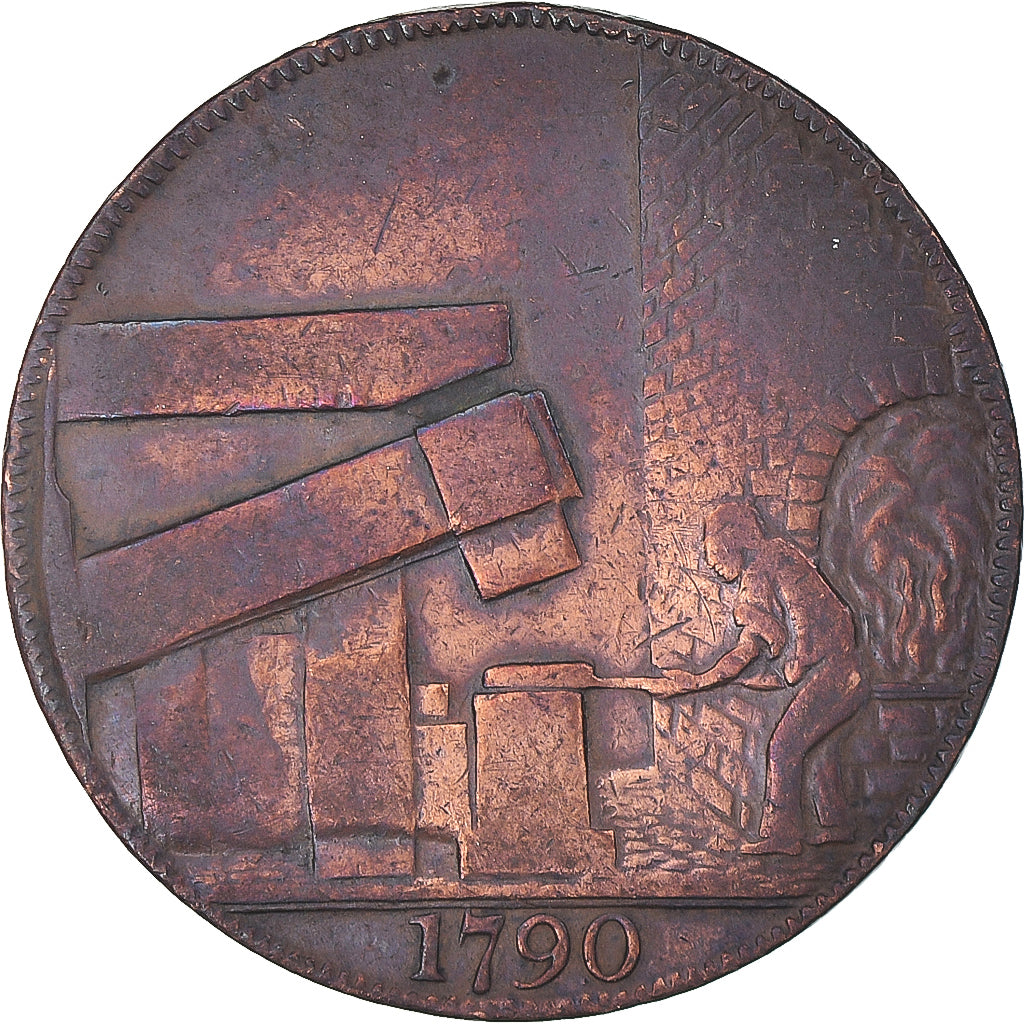 Grande-Bretagne, Jeton, Trades, John Wilkinson Iron Master, 1790, TTB, Cuivre