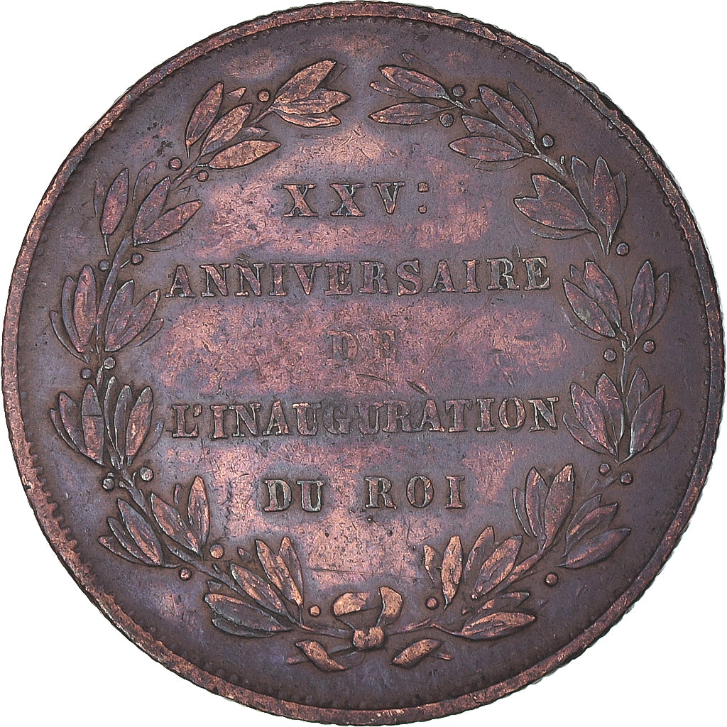 Bélgica, medalha, Léopold Ier, 25ème Anniversaire de l'Inauguration du Roi