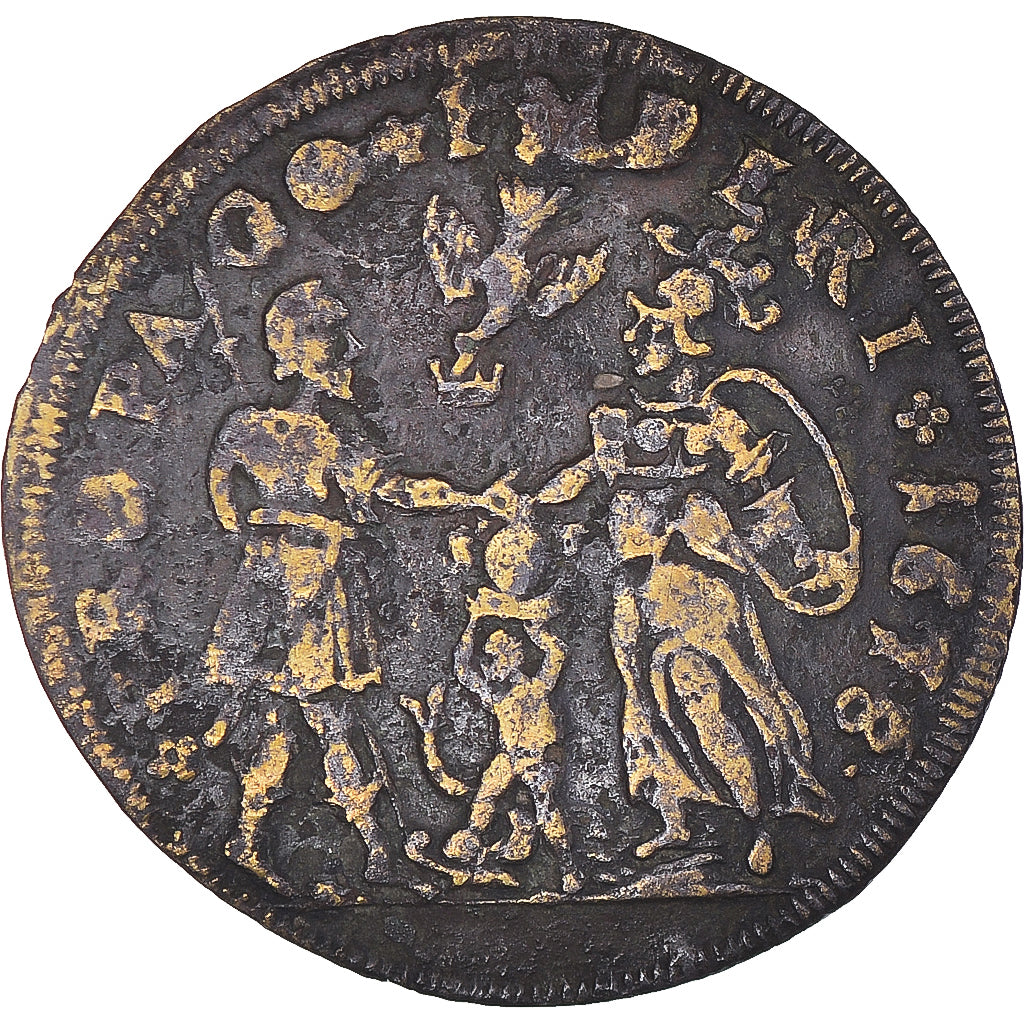 Francja, Token, Louis XIII Le Juste, Historia, 1618, VF(20-25), Mosiądz