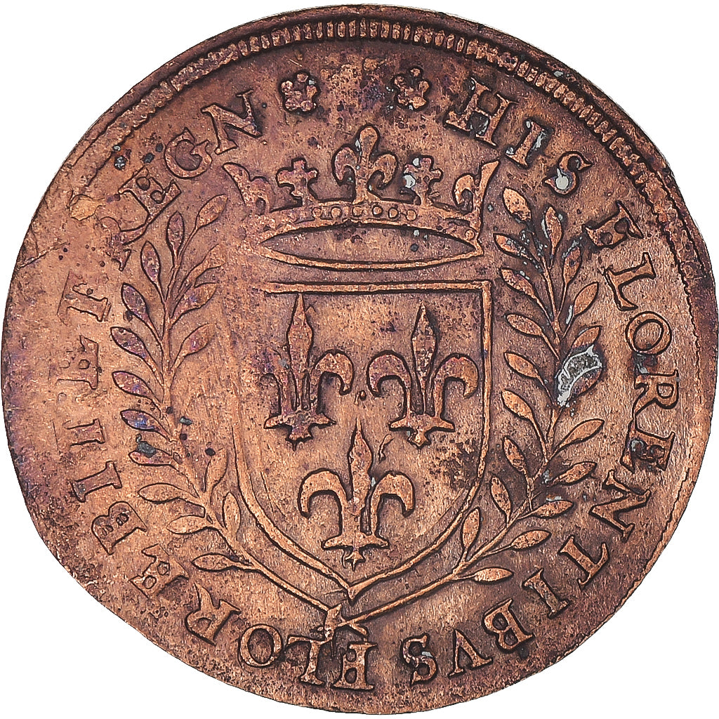 France, Token, Henri III, History, VF(20-25), Copper, Feuardent:11811