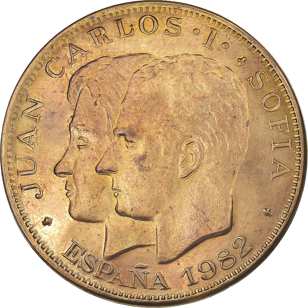 Spain, Token, Juan Carlos Ier et Sofia, 1982, Cliché Uniface, AU(50-53), Copper